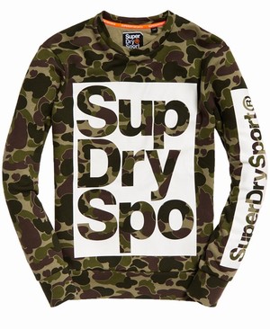 Superdry Combat Boxer Crew Férfi Pulóver Camo/Narancssárga | ANFHG1285